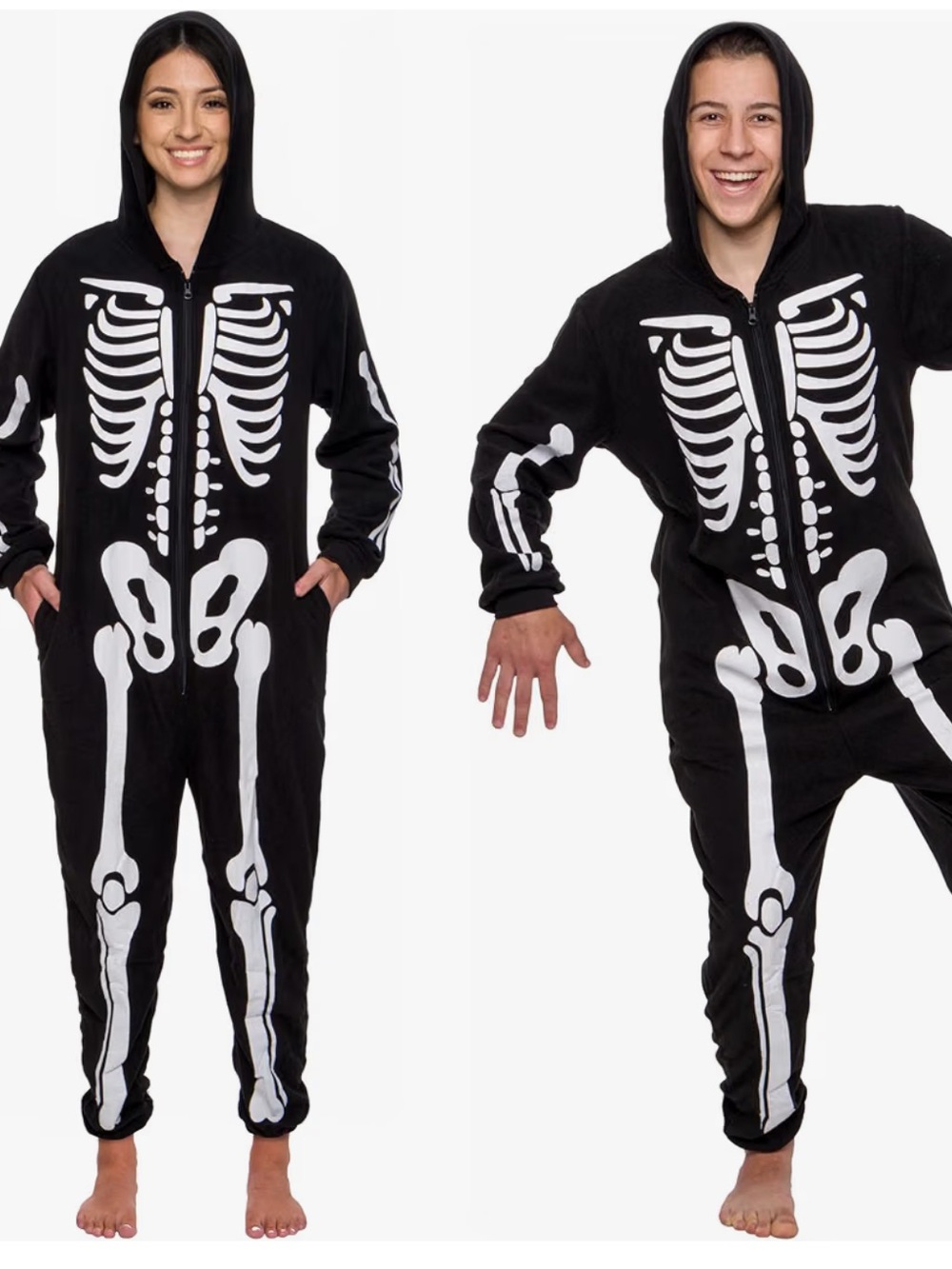 Funziez! Skeleton Adult Onesie! Black & White large